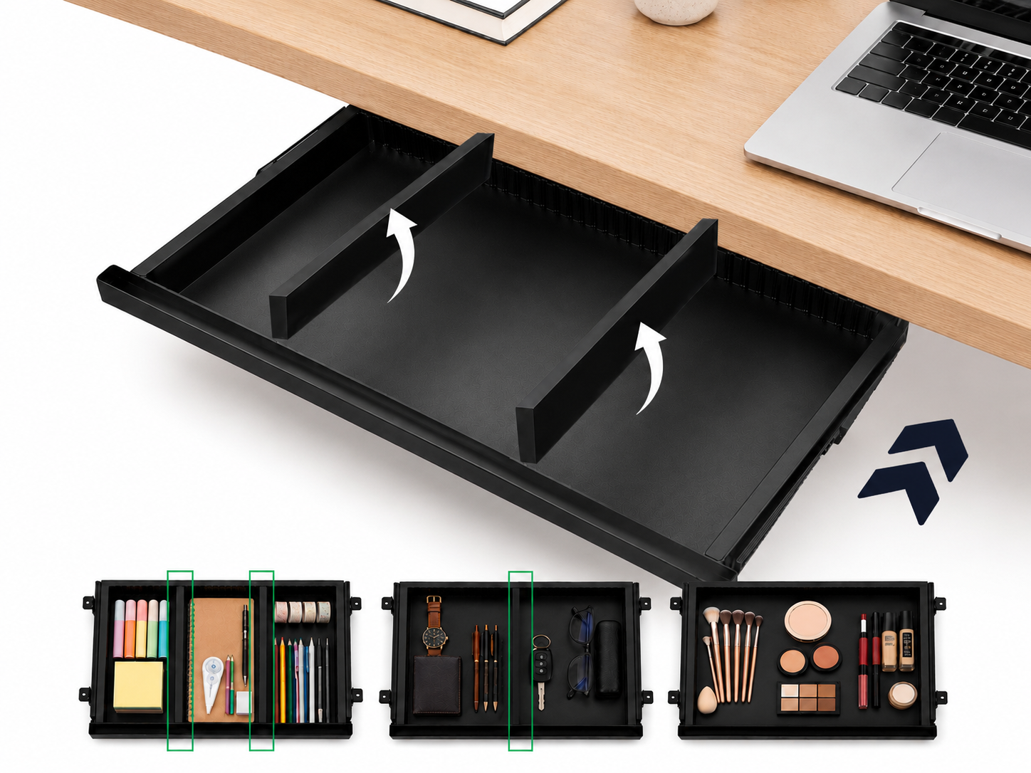 ORDEX under-desk drawer in real workspace